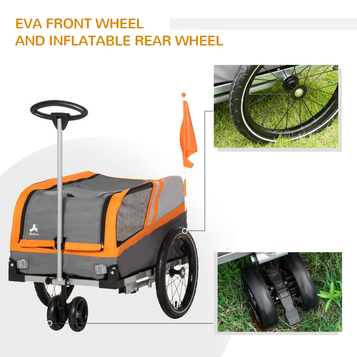 Furr Baby Gifts Pet Bike Trailer 2-in-1 Travel Stroller