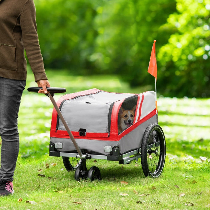 Furr Baby Gifts Pet Bike Trailer 2-in-1 Travel Stroller