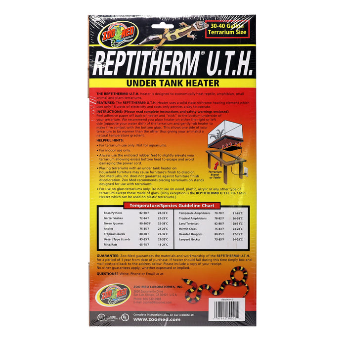 Zoo Med ReptiTherm Under Tank Heater (U.T.H) 16watt 8in X 12in MD
