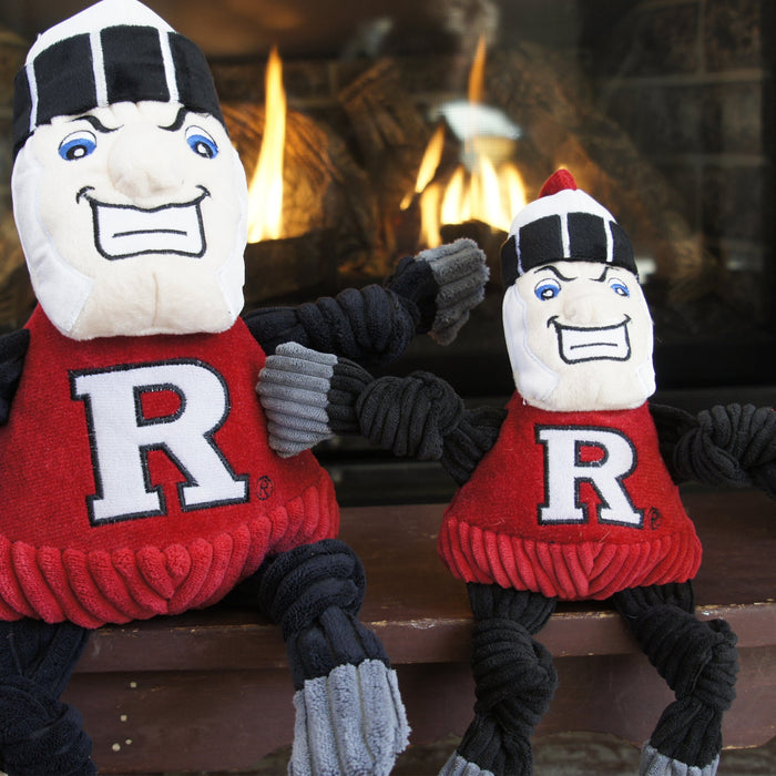 HuggleHounds NCAA Rutgers University, Scarlet Knight Knottie® Plush Dog Toy