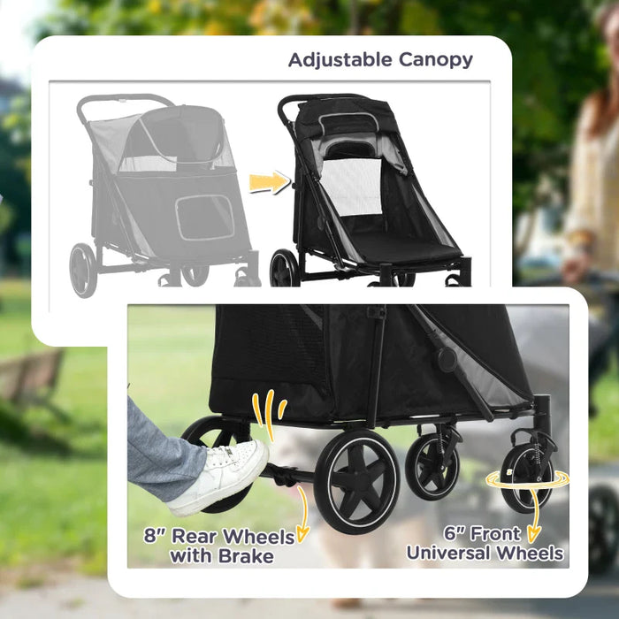 Furr Baby Gifts One-Click Foldable Stroller for Large Medium Small Dogs, Pet, Cats with Storage