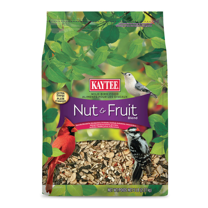 Kaytee Wild Bird Food Nut & Fruit Blend, Stand Up Pouch, 5 Pounds