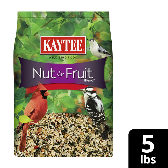 Kaytee Wild Bird Food Nut & Fruit Blend, Stand Up Pouch, 5 Pounds