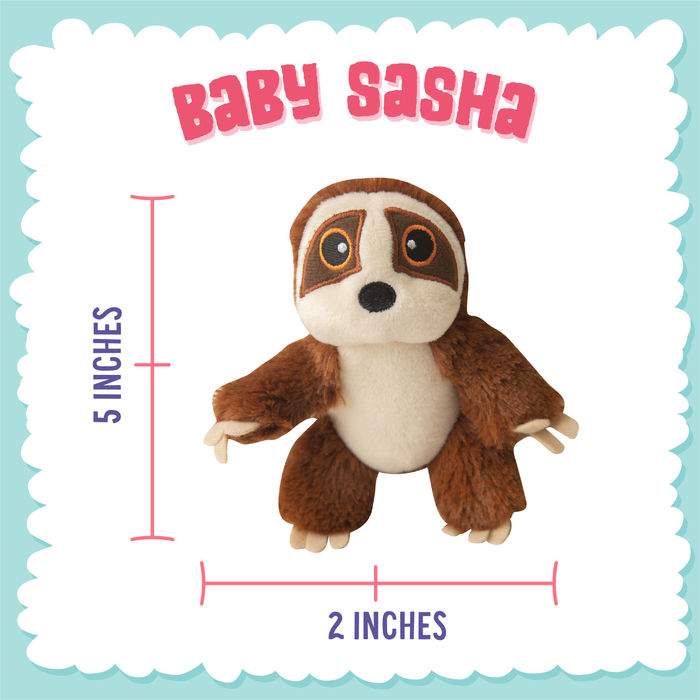 SnugArooz Baby Sasha the Sloth Plush Dog Toy