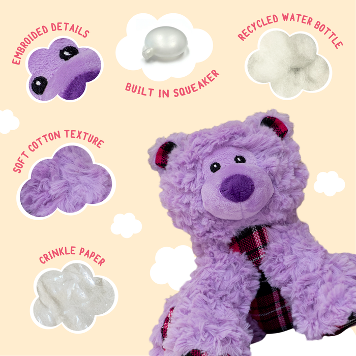 SnugArooz Bella the Bear Plush Dog Toy