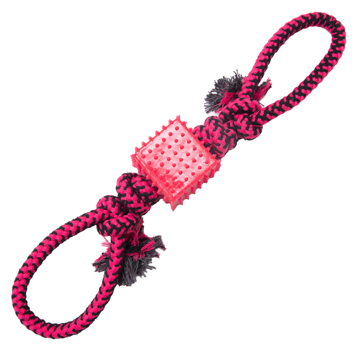 SnugArooz Baby Tug N Cube Rope Dog Toy (Assorted Colors) 16"