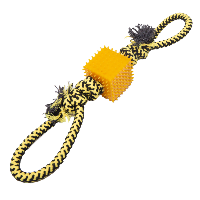 SnugArooz Baby Tug N Cube Rope Dog Toy (Assorted Colors) 16"