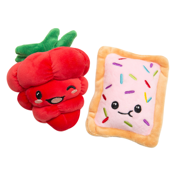 SnugArooz Poptart and Raspberry 2pk Plush Dog Toy
