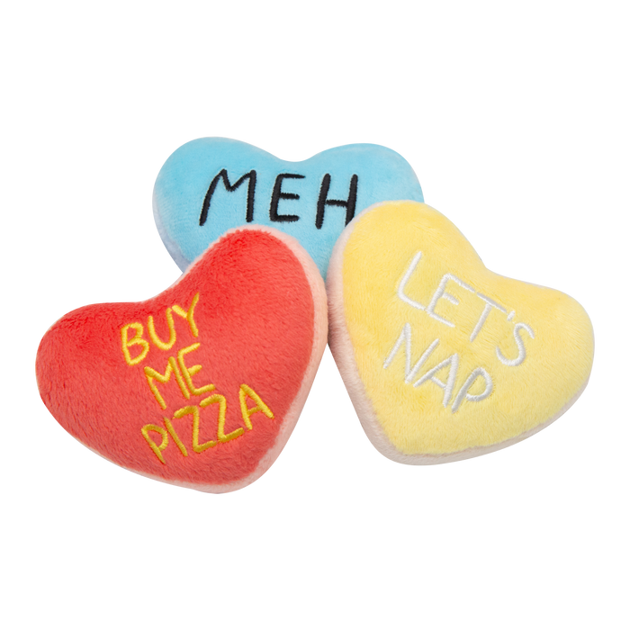 SnugArooz Candy Hearts 3 Pack Plush Dog Toy