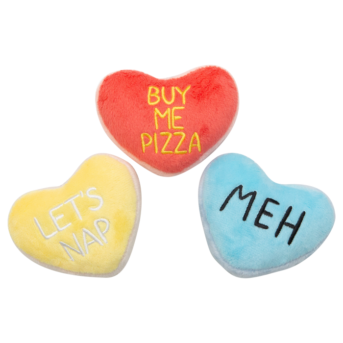 SnugArooz Candy Hearts 3 Pack Plush Dog Toy