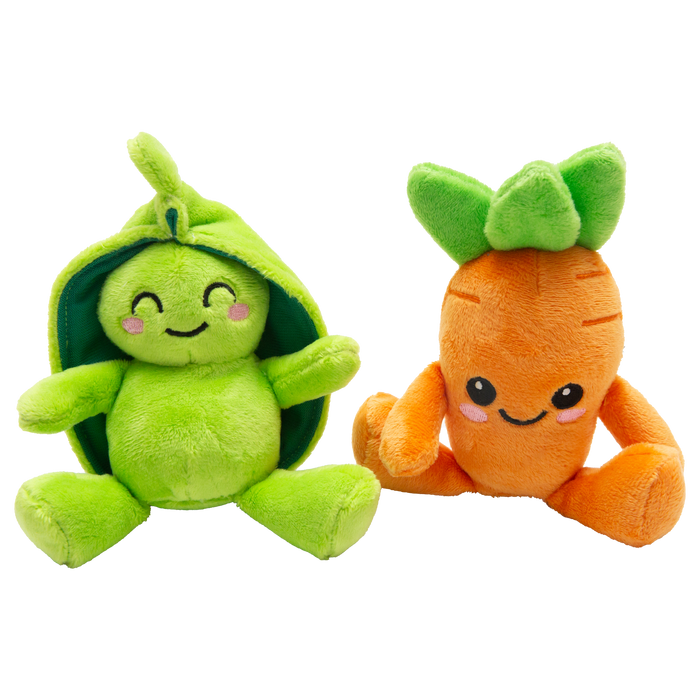 SnugArooz Pea and Carrot 2pk Plush Dog Toy