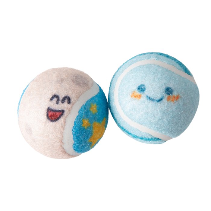 SnugArooz Comet Me, Bro 2pk Squeaky Tennis Balls Dog Toy