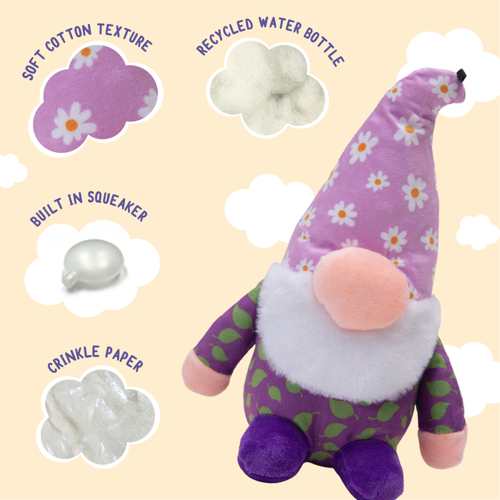 SnugArooz Daisy the Gnome Plush Dog Toy