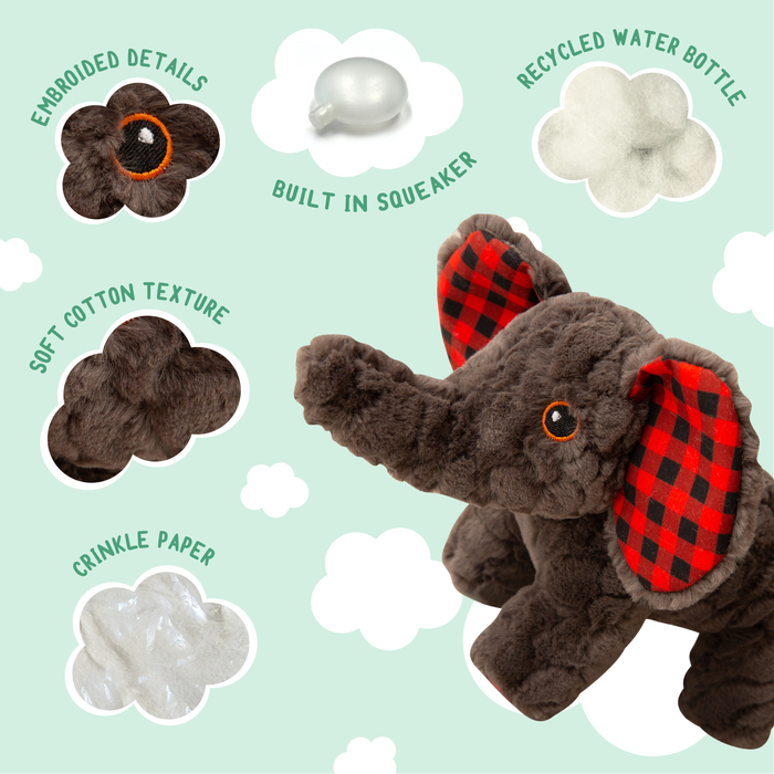SnugArooz Eli the Elephant Plush Dog Toy