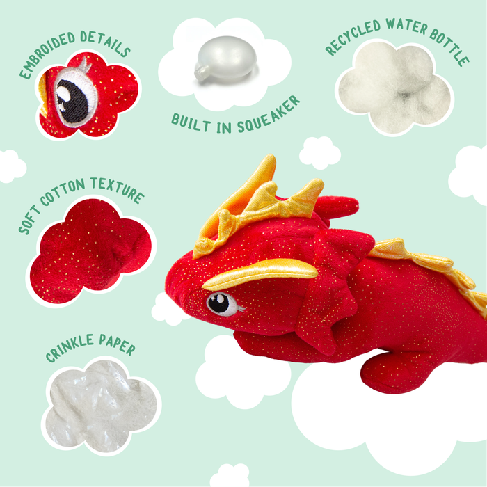 SnugArooz Fire the Dragon Plush Dog Toy