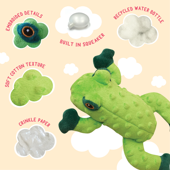 SnugArooz Lilly the Frog Plush Dog Toy