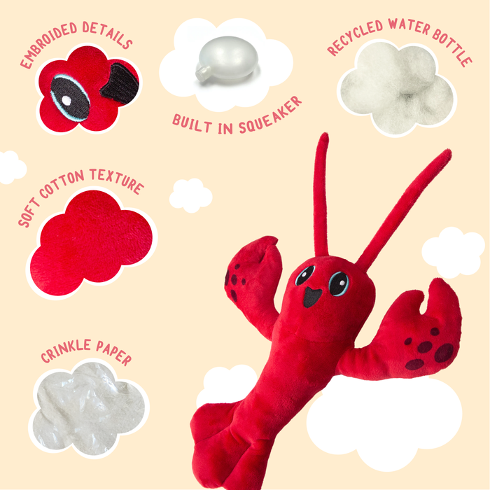 SnugArooz Luca the Lobster Plush Dog Toy