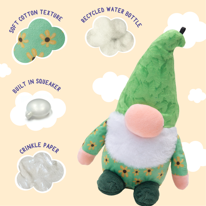 SnugArooz Meadow the Gnome Plush Dog Toy