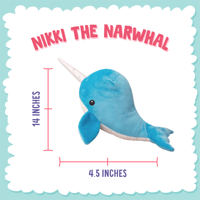 SnugArooz Nikki the Narwhal Plush Dog Toy