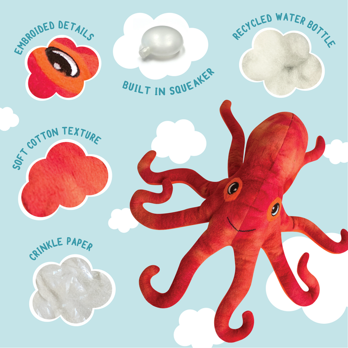 SnugArooz Olivia the Octopus Plush Dog Toy