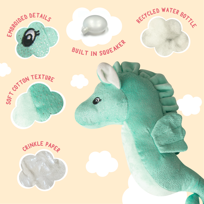 SnugArooz Sandy the Sea Horse Plush Dog Toy