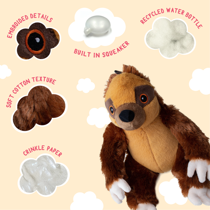 SnugArooz Sasha the Sloth Plush Dog Toy