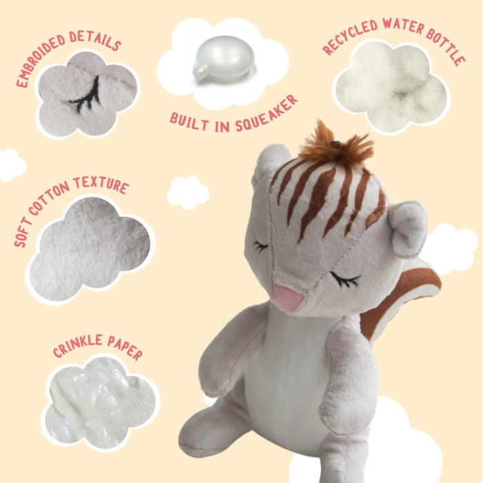 SnugArooz Shea the Squirrel Plush Dog Toy