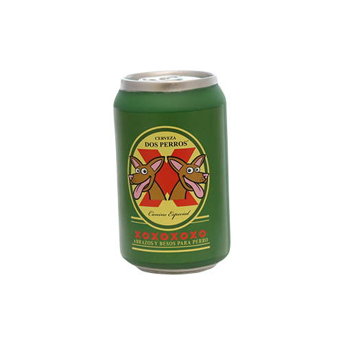 Silly Squeaker Beer Can Dos Perros Dog Toy