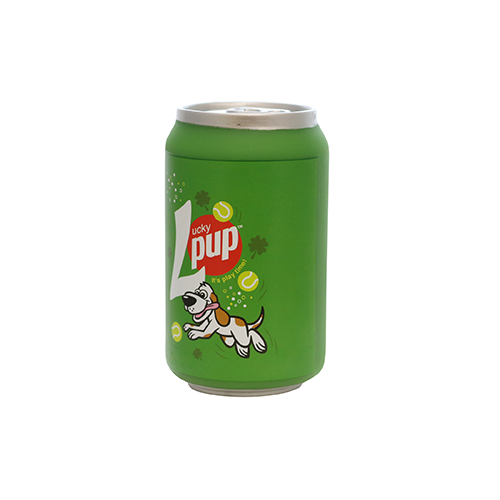 Silly Squeaker Soda Can Lucky Pup Dog Toy