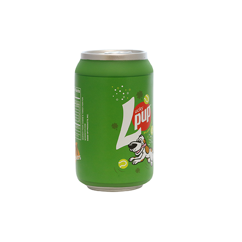 Silly Squeaker Soda Can Lucky Pup Dog Toy
