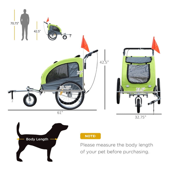 Furr Baby Gifts Pet Dog Bicycle Trailer Jogger with Suspension