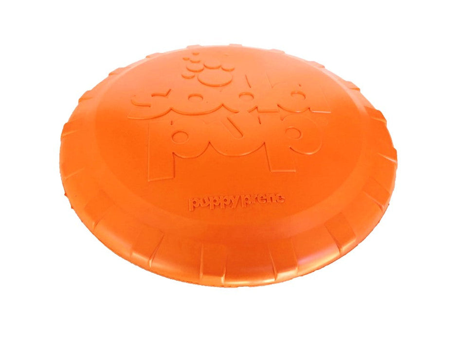 SodaPup Bottle Top Flyer Durable Rubber Retrieving Frisbee - Orange