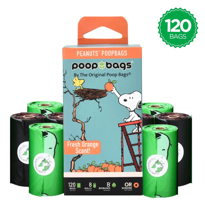 The Original Poop Bags Snoopy® Orange Scented Leash Roll Poop Bags