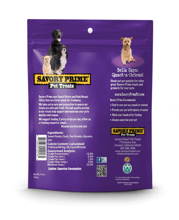 Savory Prime Natural Jerky Treats Sweet Potato & Duck 8 oz