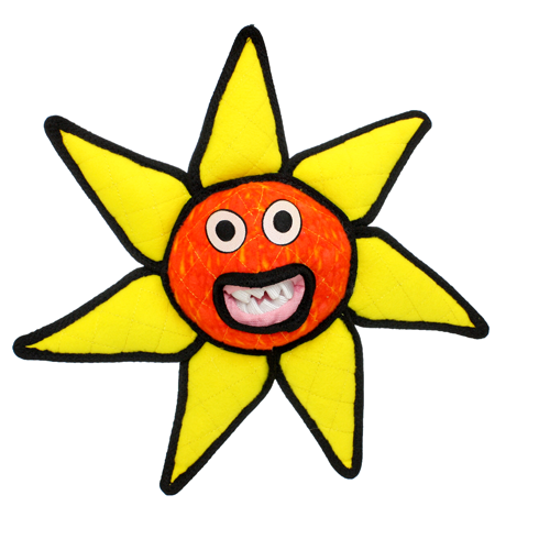 Tuffy Alien Ball Flower Red Dog Toy