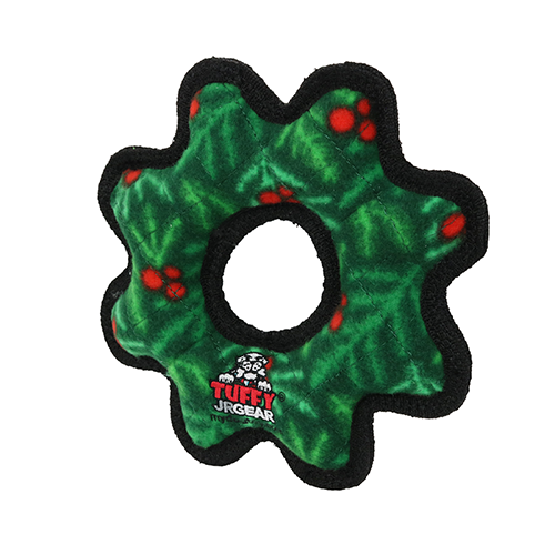 Tuffy Holiday Junior Gear Ring Wreath Dog Toy