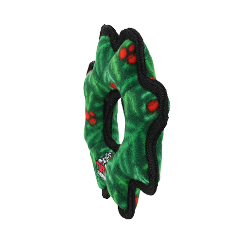 Tuffy Holiday Junior Gear Ring Wreath Dog Toy