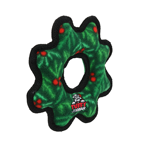 Tuffy Holiday Junior Gear Ring Wreath Dog Toy
