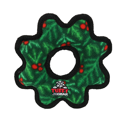 Tuffy Holiday Junior Gear Ring Wreath Dog Toy