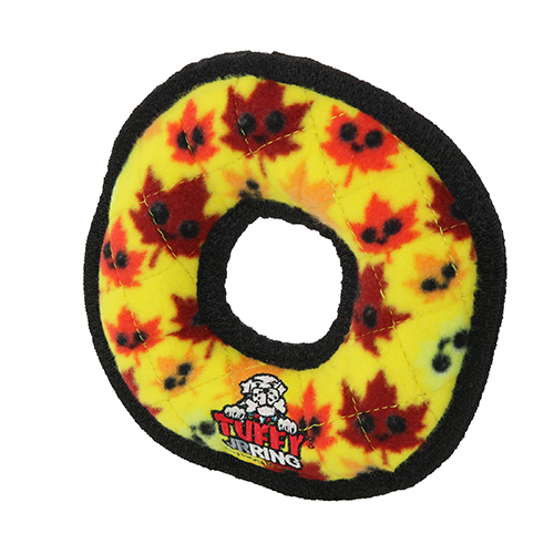 Tuffy Holiday Junior Ring Leaves Dog Toy