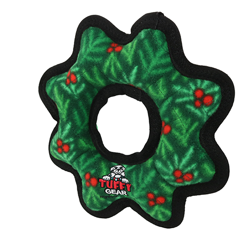 Tuffy Holiday Medium Gear Ring Wreath Dog Toy