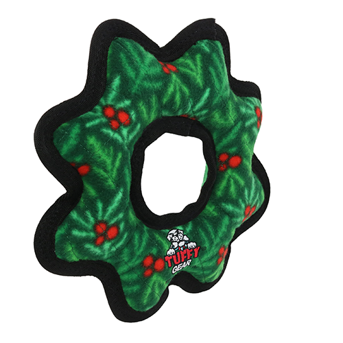 Tuffy Holiday Medium Gear Ring Wreath Dog Toy