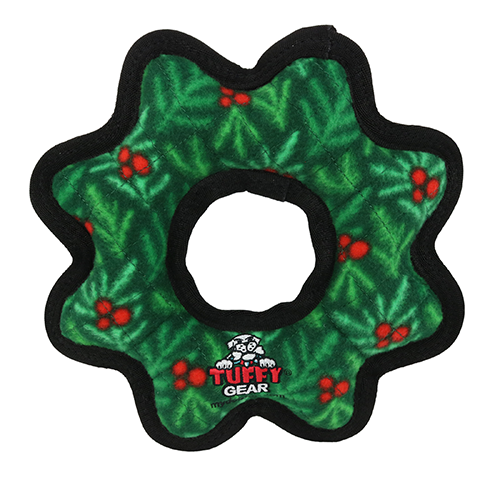 Tuffy Holiday Medium Gear Ring Wreath Dog Toy