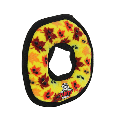 Tuffy Holiday Medium Ring Leaves Dog Toy