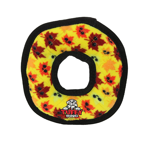 Tuffy Holiday Medium Ring Leaves Dog Toy