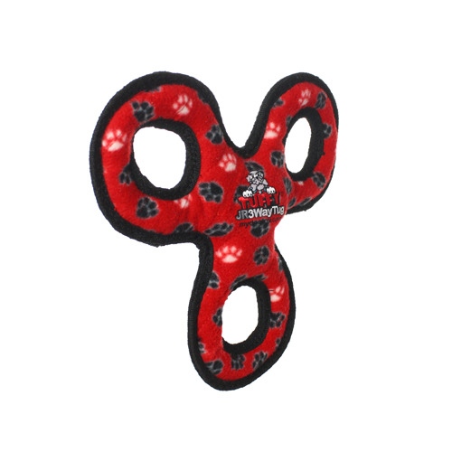 Tuffy Junior 3WayTug Red Paw Dog Toy