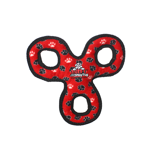 Tuffy Junior 3WayTug Red Paw Dog Toy