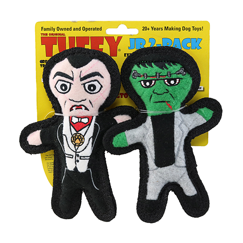 Tuffy Junior Holiday Dracula and Frankenstein Dog Toy (Pack of 2)