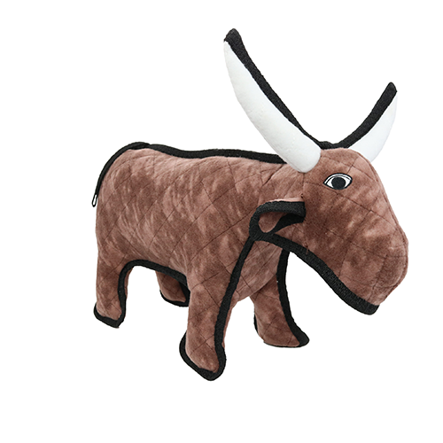 Tuffy Medium Barnyard Bull Dog Toy