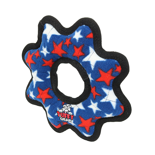 Tuffy Medium Gear Ring Blue Star Dog Toy